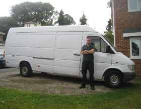 man and white van